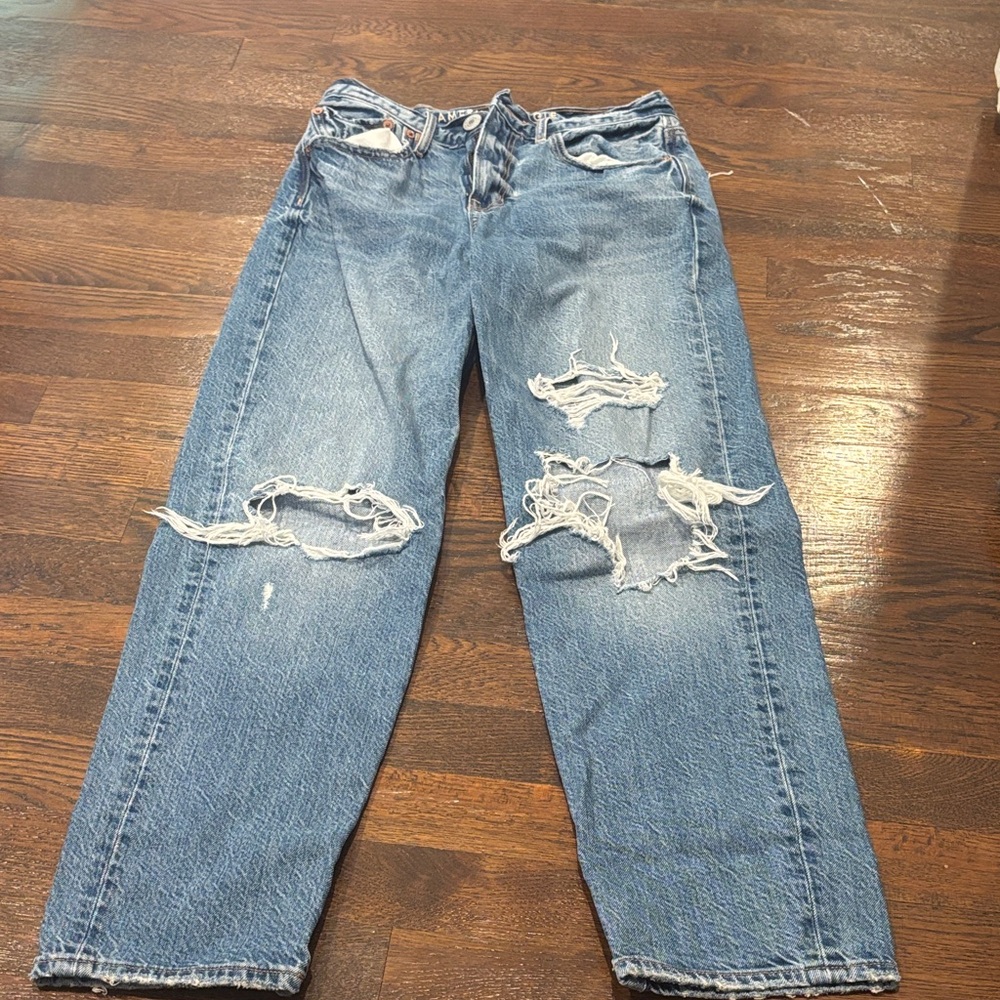 Distressed Blue Jeans